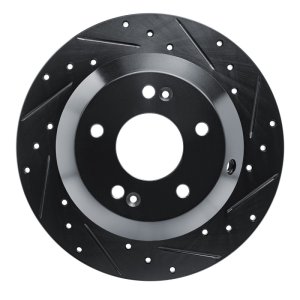 Kia Sorento Brake Rotor (1) - Rear Right - R1 Concepts - Drilled & Slotted - Black - `15-`20